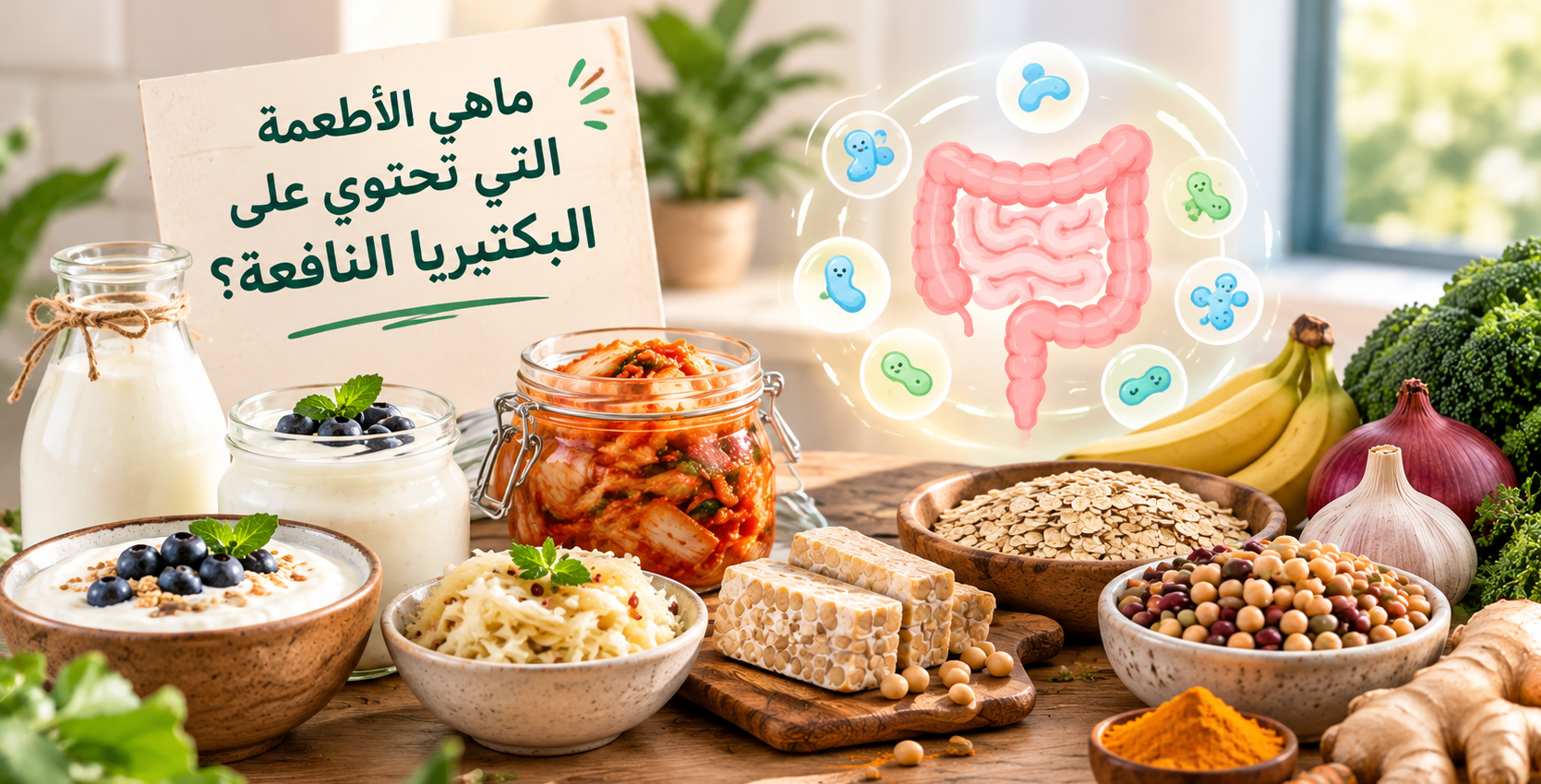 ماهي الاطعمة التي تحتوي على البكتيريا النافعة